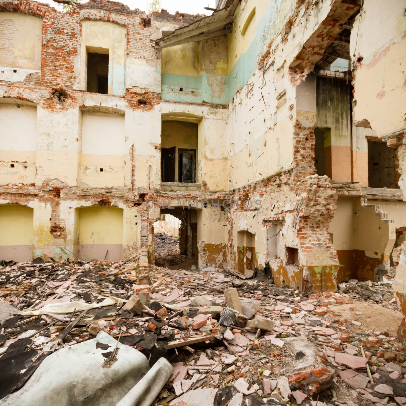 ruins of a very heavily polluted industrial factory, industrial series