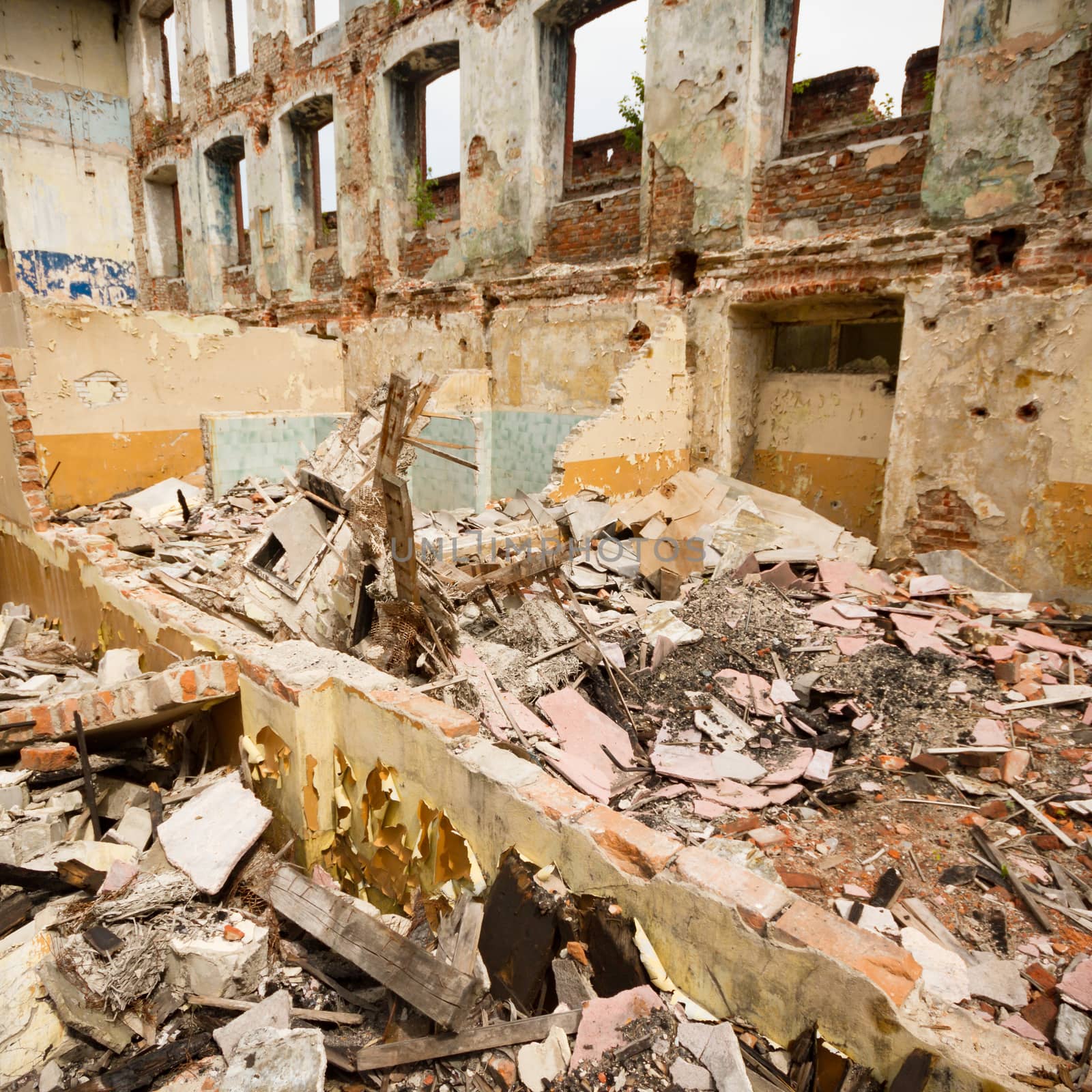 ruins of a very heavily polluted industrial factory, industrial series