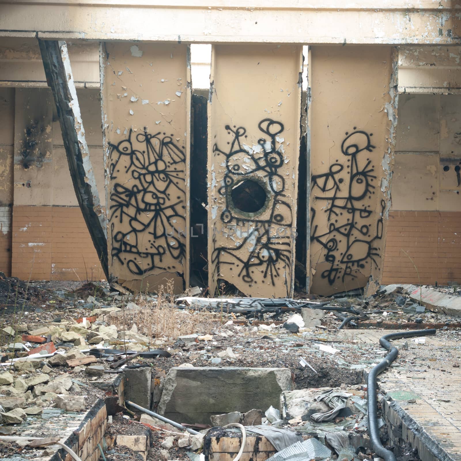 ruins of a very heavily polluted industrial factory, industrial series