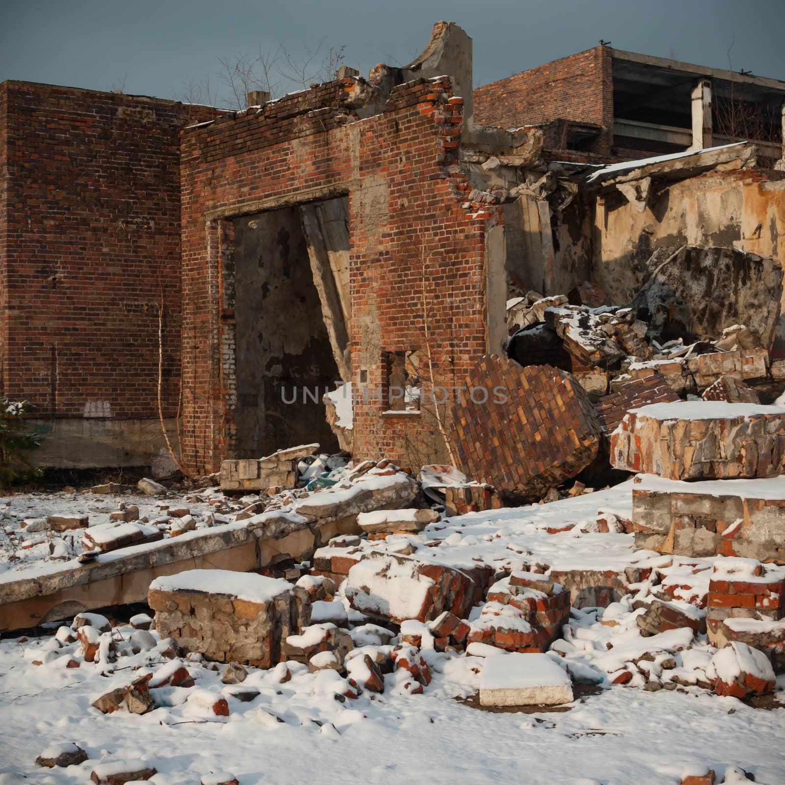 ruins of a very heavily polluted industrial factory, industrial series