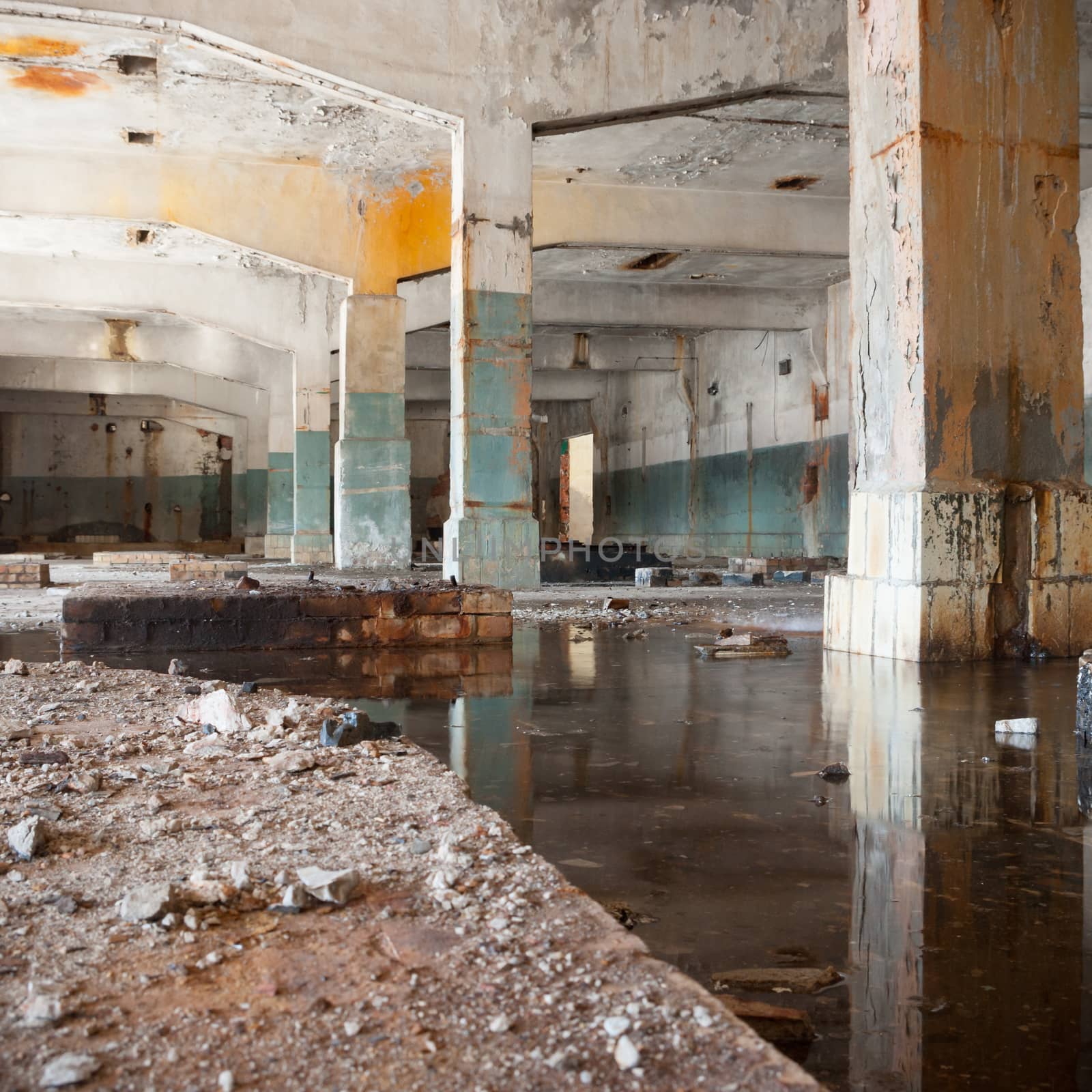 ruins of a very heavily polluted industrial factory, industrial series