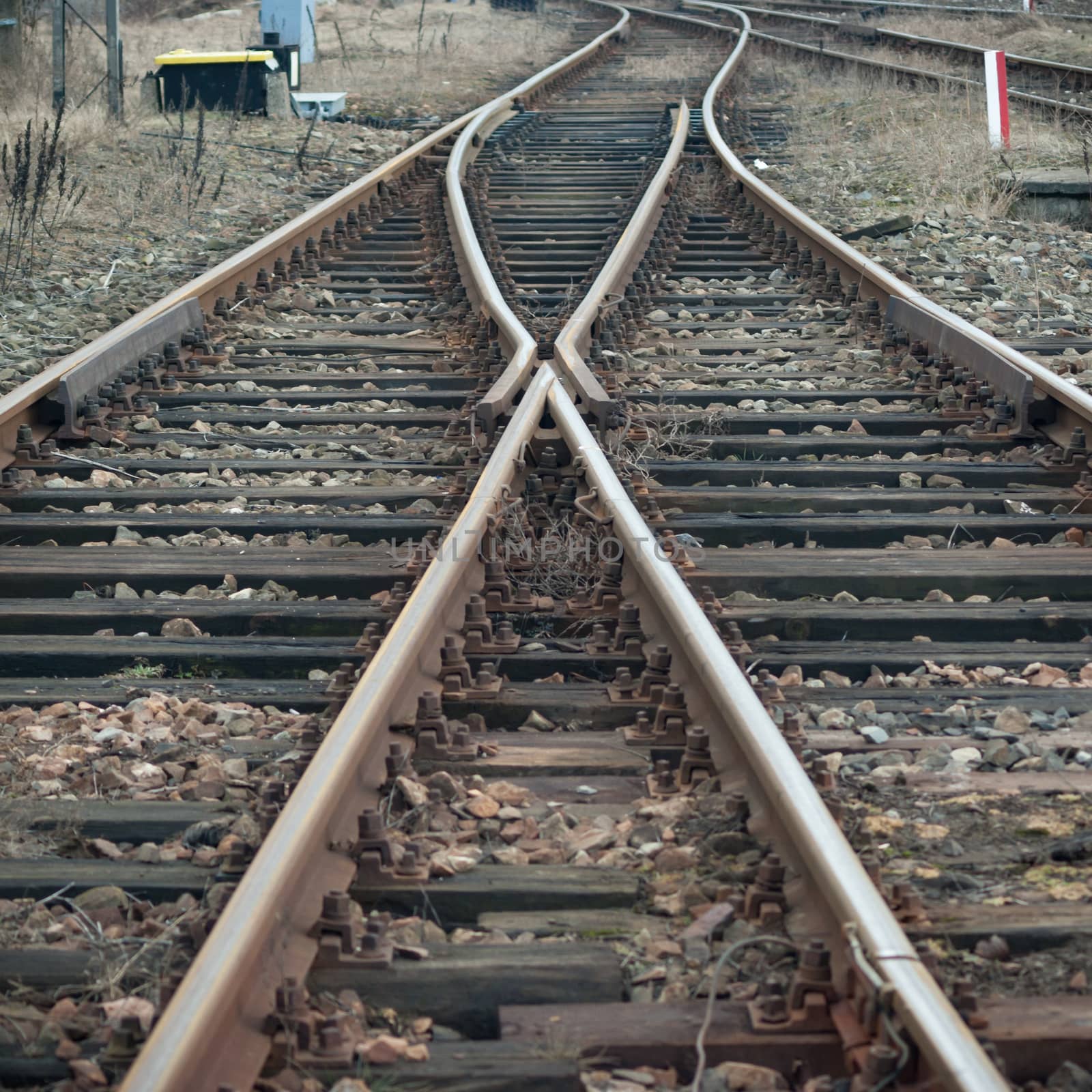 view of the railway track on a sunny day