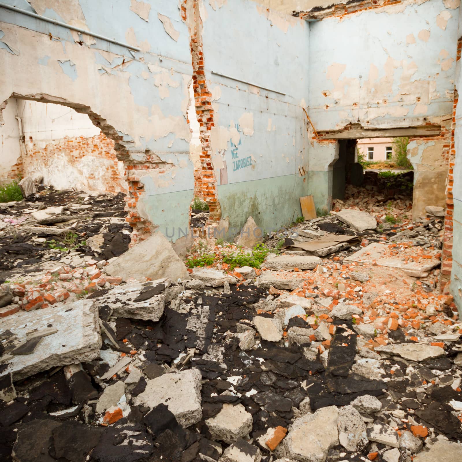 ruins of a very heavily polluted industrial factory, industrial series