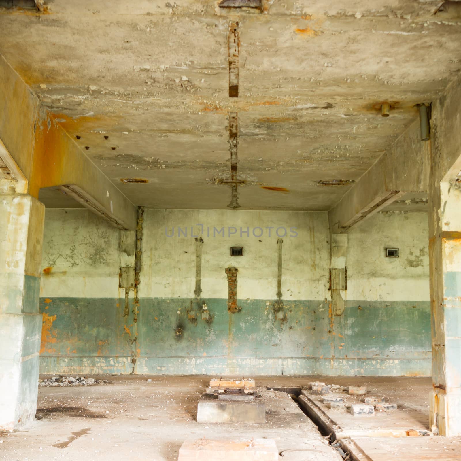 ruins of a very heavily polluted industrial factory, industrial series