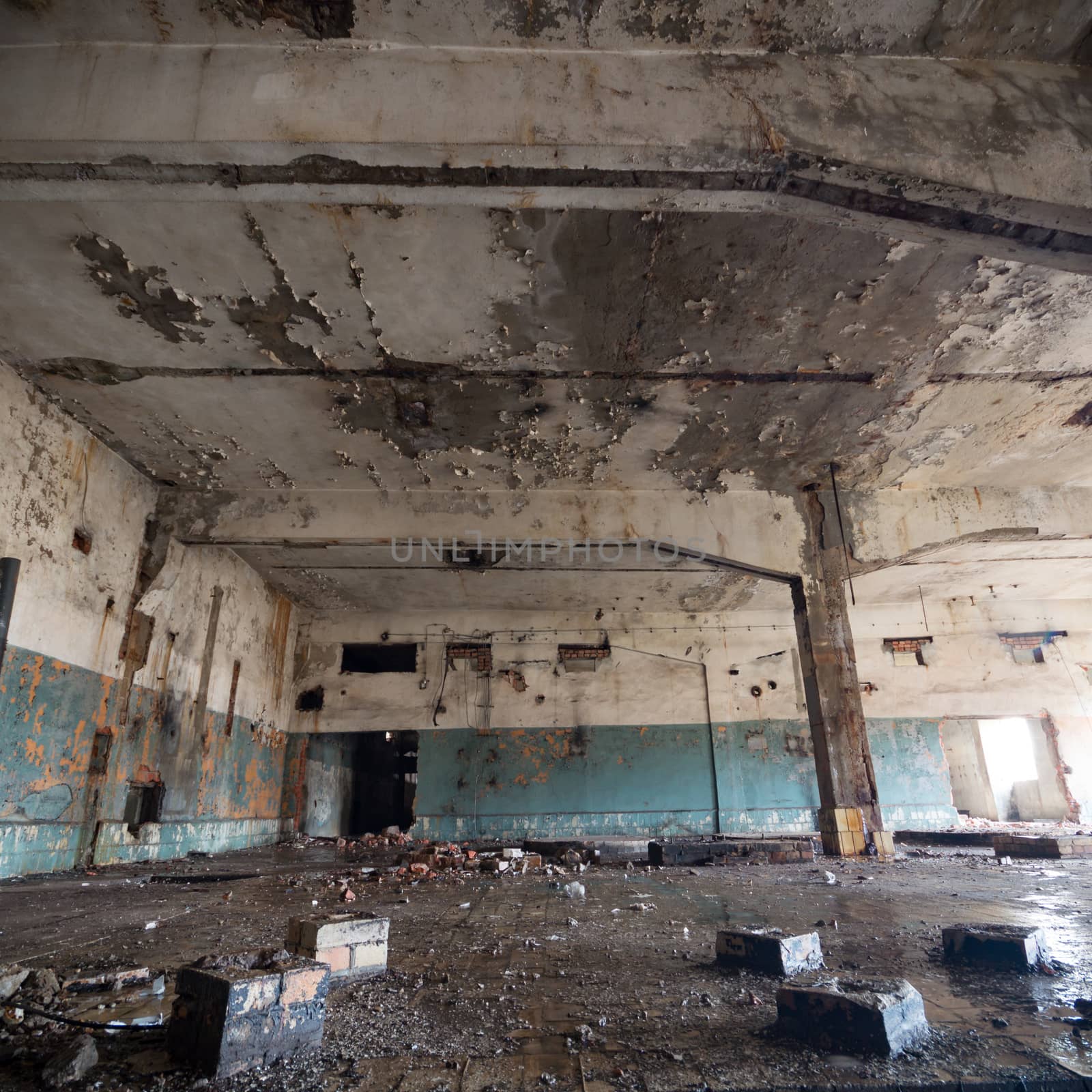 ruins of a very heavily polluted industrial factory, industrial series