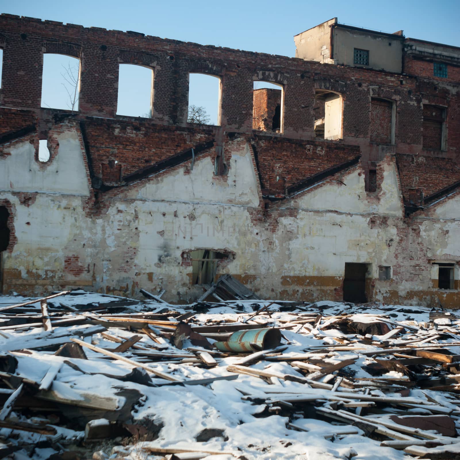 ruins of a very heavily polluted industrial factory, industrial series