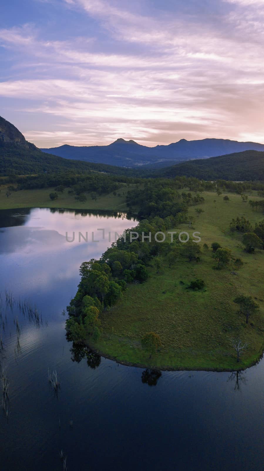Aerial view of Lake Moogerah in Queensland during the day