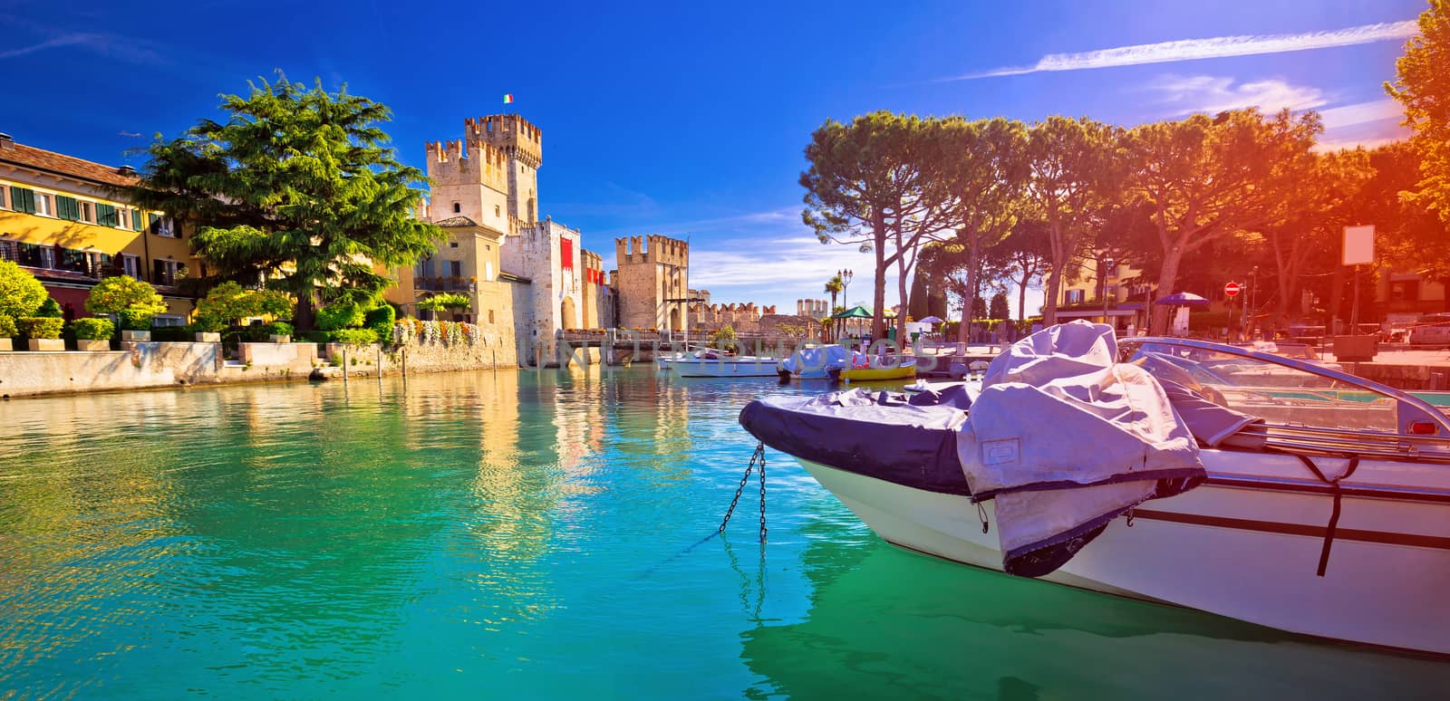 Lago di Garda town of Sirmione turquoise watefrront panoramic vi by xbrchx