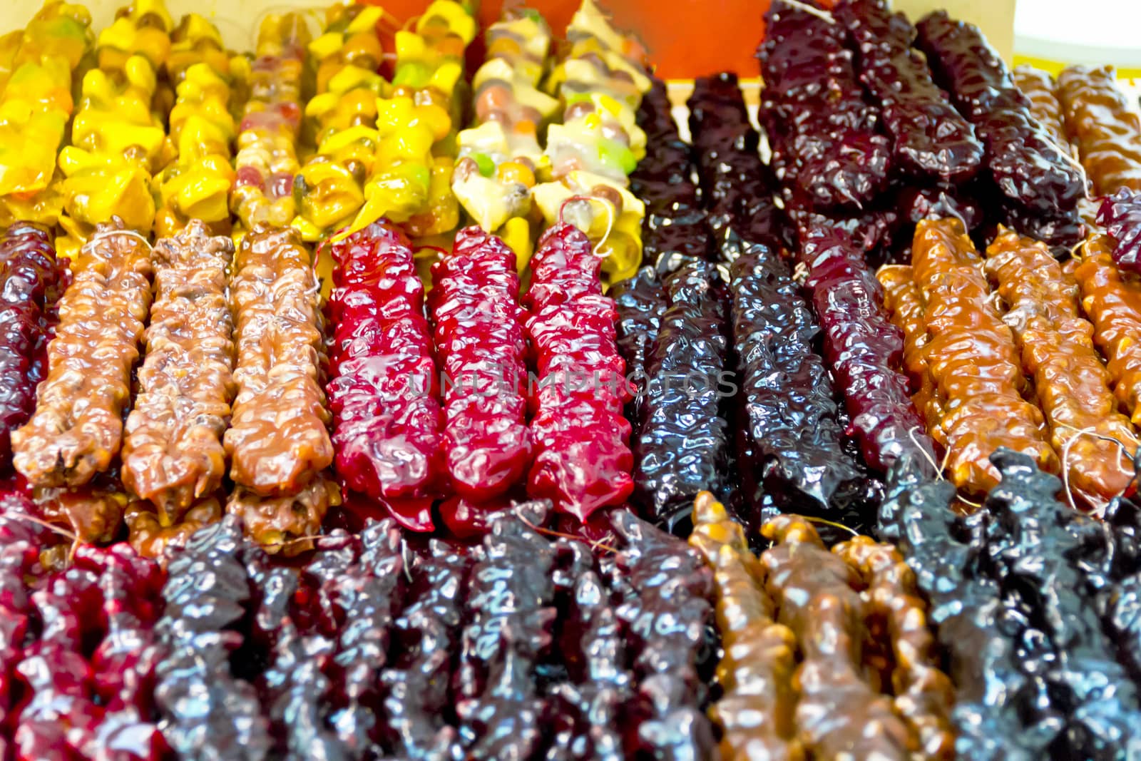 Background of colorful oriental sweets by Julialine