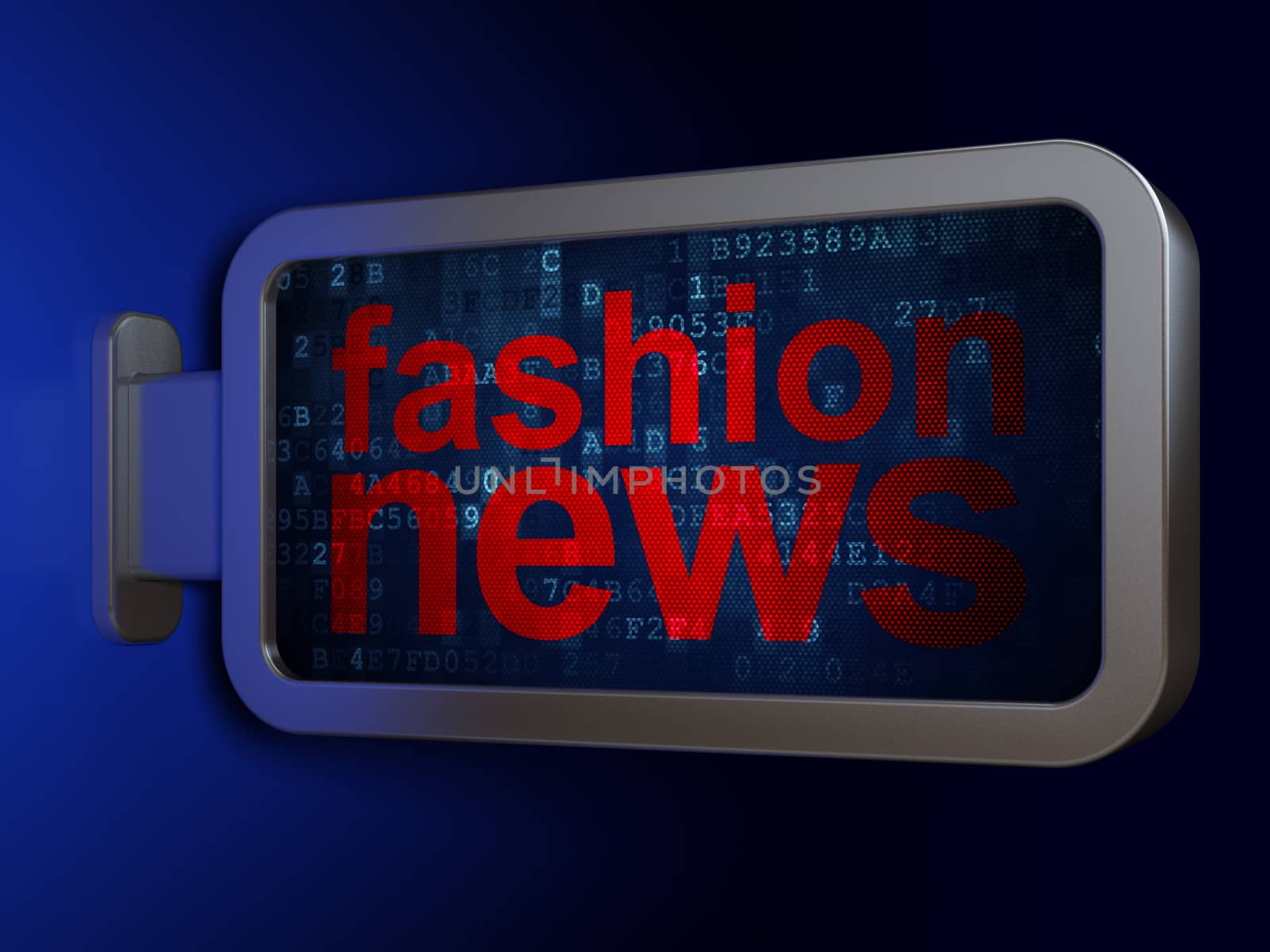 News concept: Fashion News on advertising billboard background, 3D rendering
