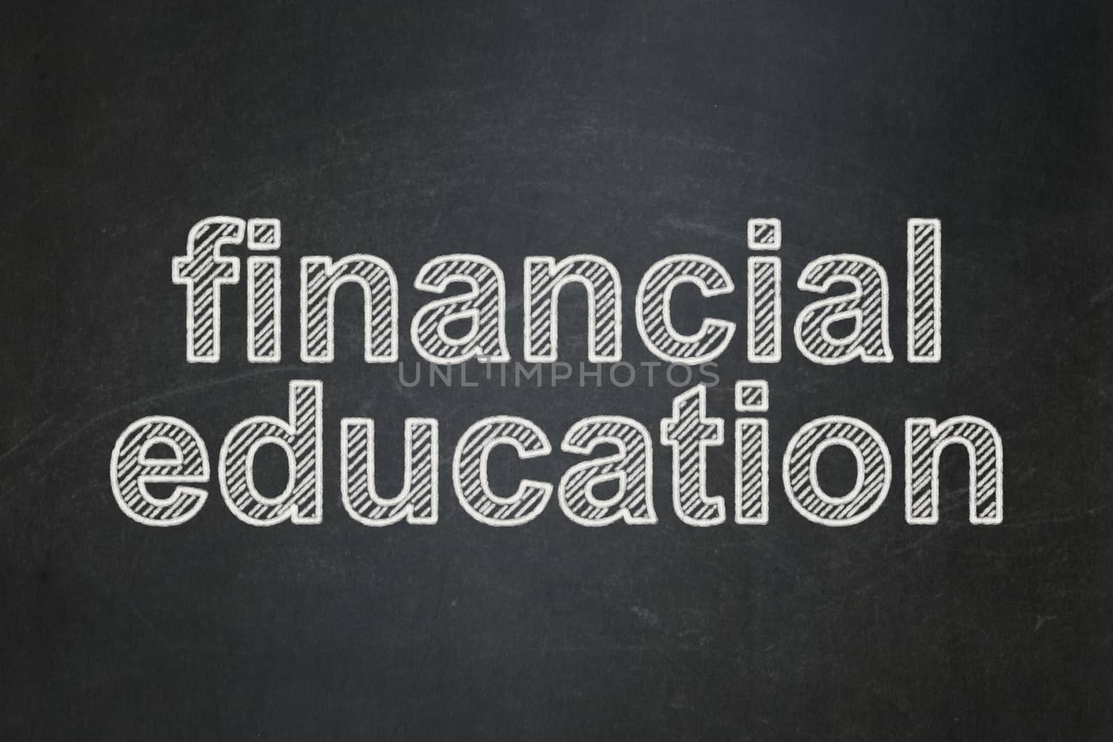 Studying concept: text Financial Education on Black chalkboard background