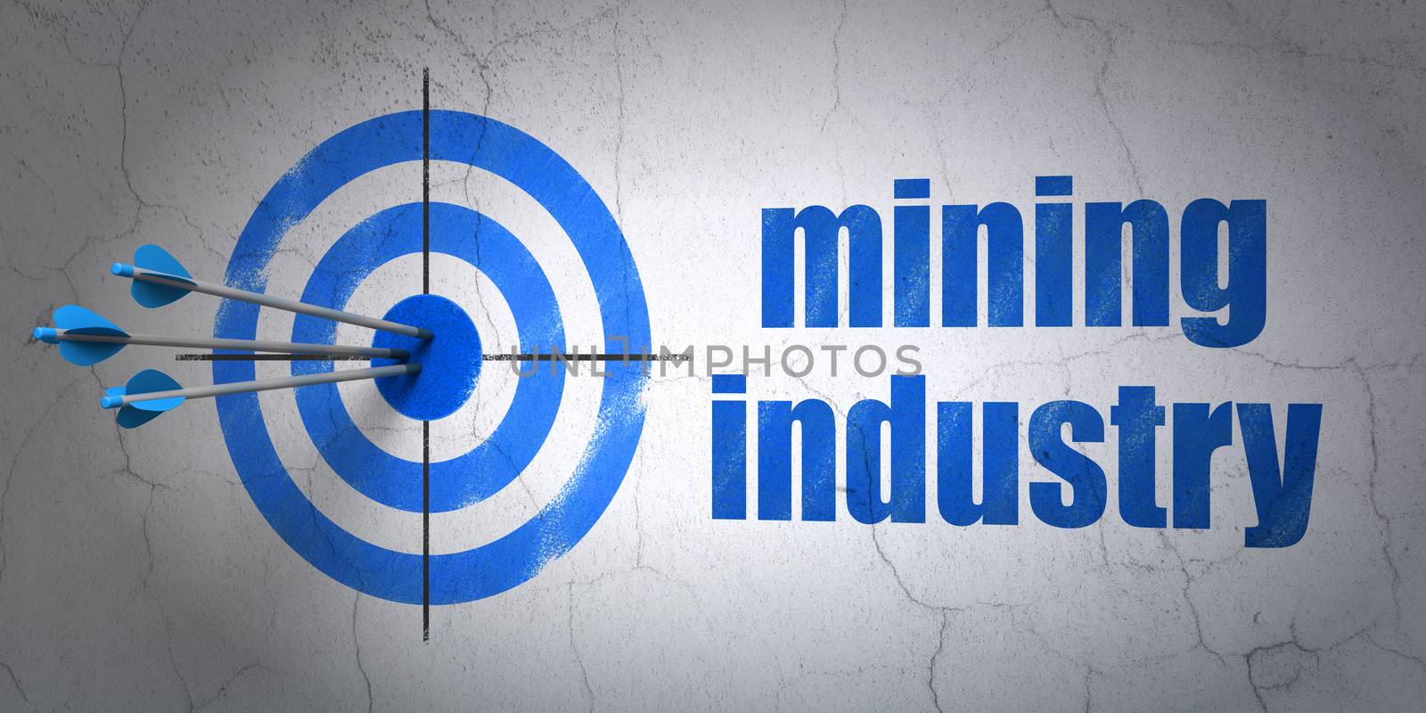 Industry concept: target and Mining Industry on wall background by maxkabakov
