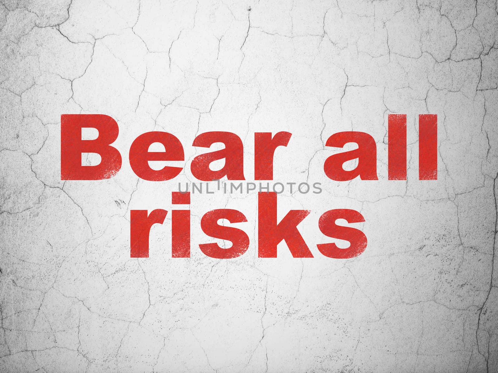 Insurance concept: Bear All Risks on wall background by maxkabakov