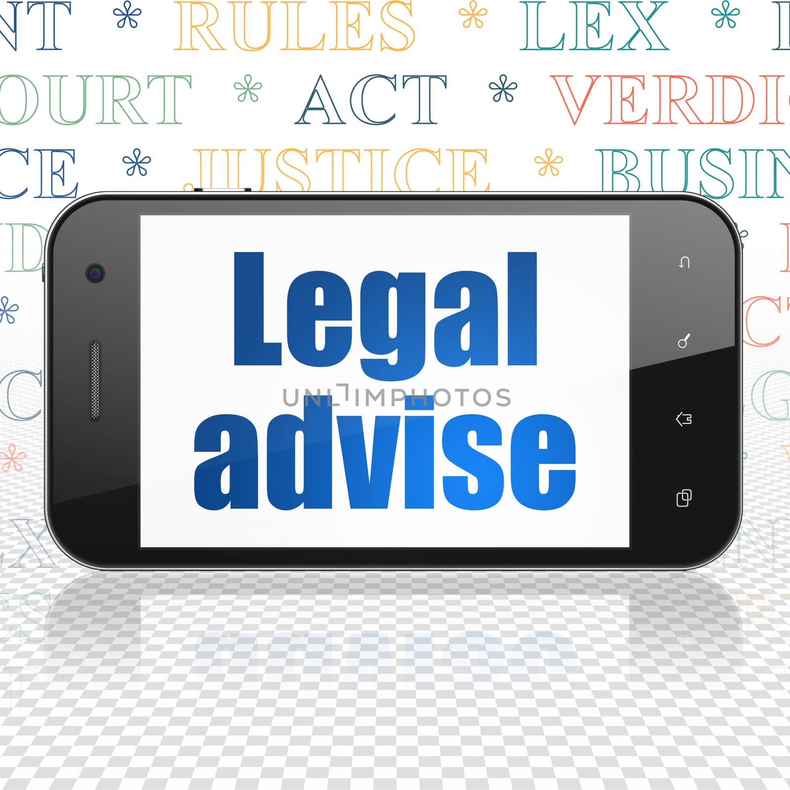 Law concept: Smartphone with Legal Advise on display by maxkabakov