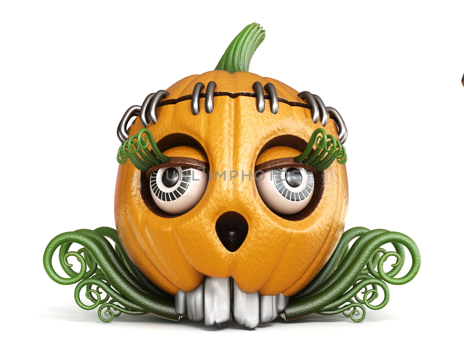 Halloween pumpkin Jack O Lantern lady 3D by djmilic