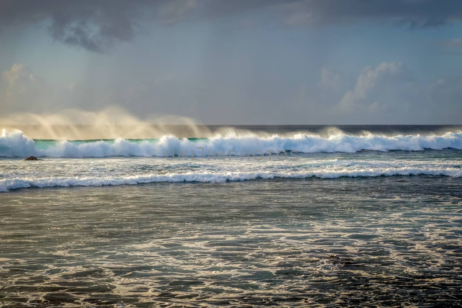 Pacific ocean at sunset on Easter Island by daboost