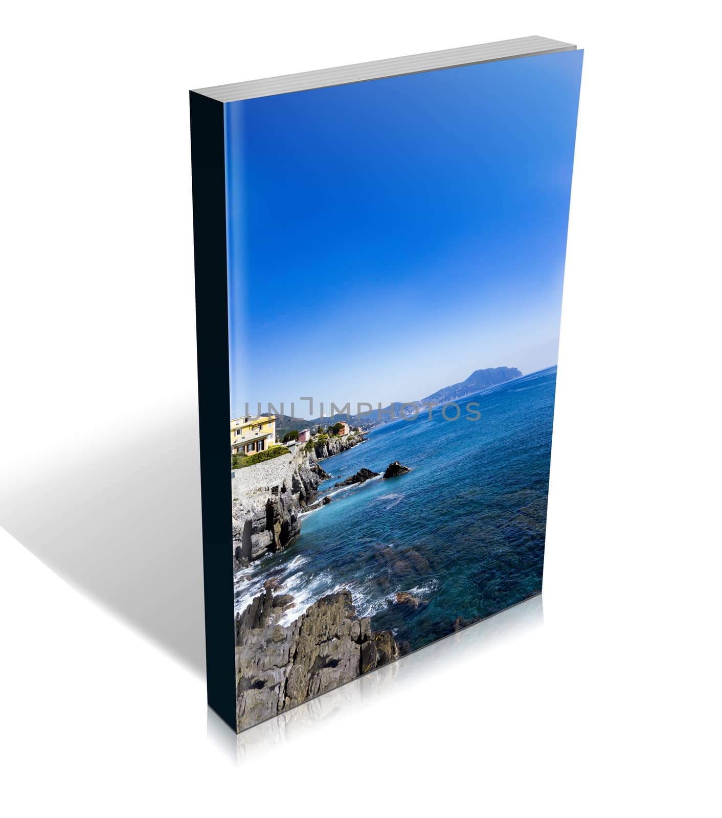 book of rocky coast of Nervi in Genoa in Liguria