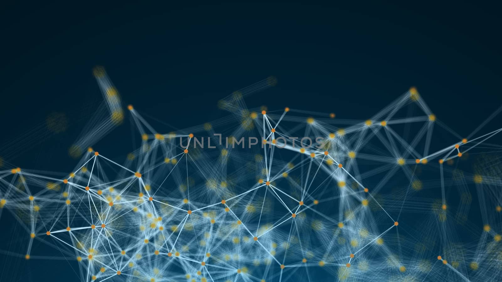 Abstract Polygonal Space Background with Connecting Dots and Lines. 3d rendering