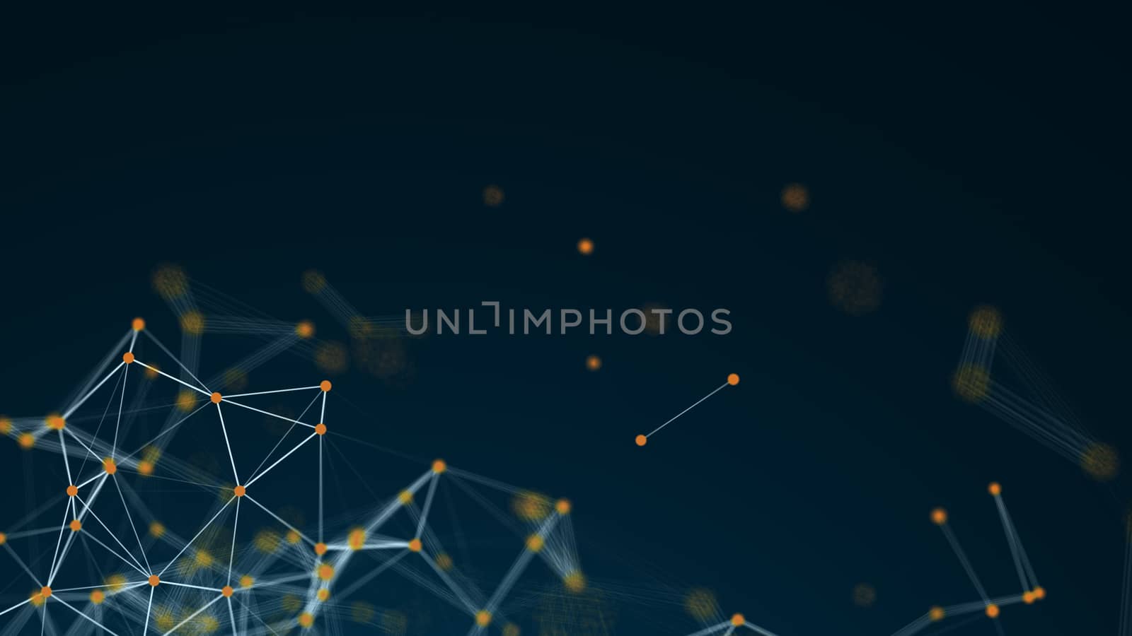 Abstract Polygonal Space Background with Connecting Dots and Lines. 3d rendering