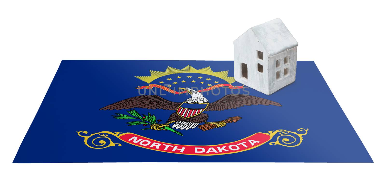 Small house on a flag - North Dakota by michaklootwijk