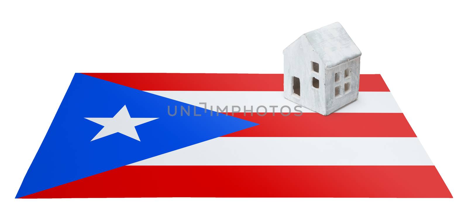Small house on a flag - Puerto Rico by michaklootwijk