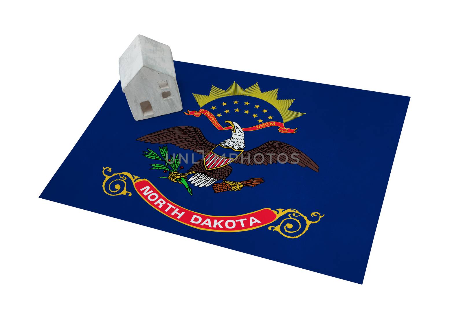 Small house on a flag - North Dakota by michaklootwijk