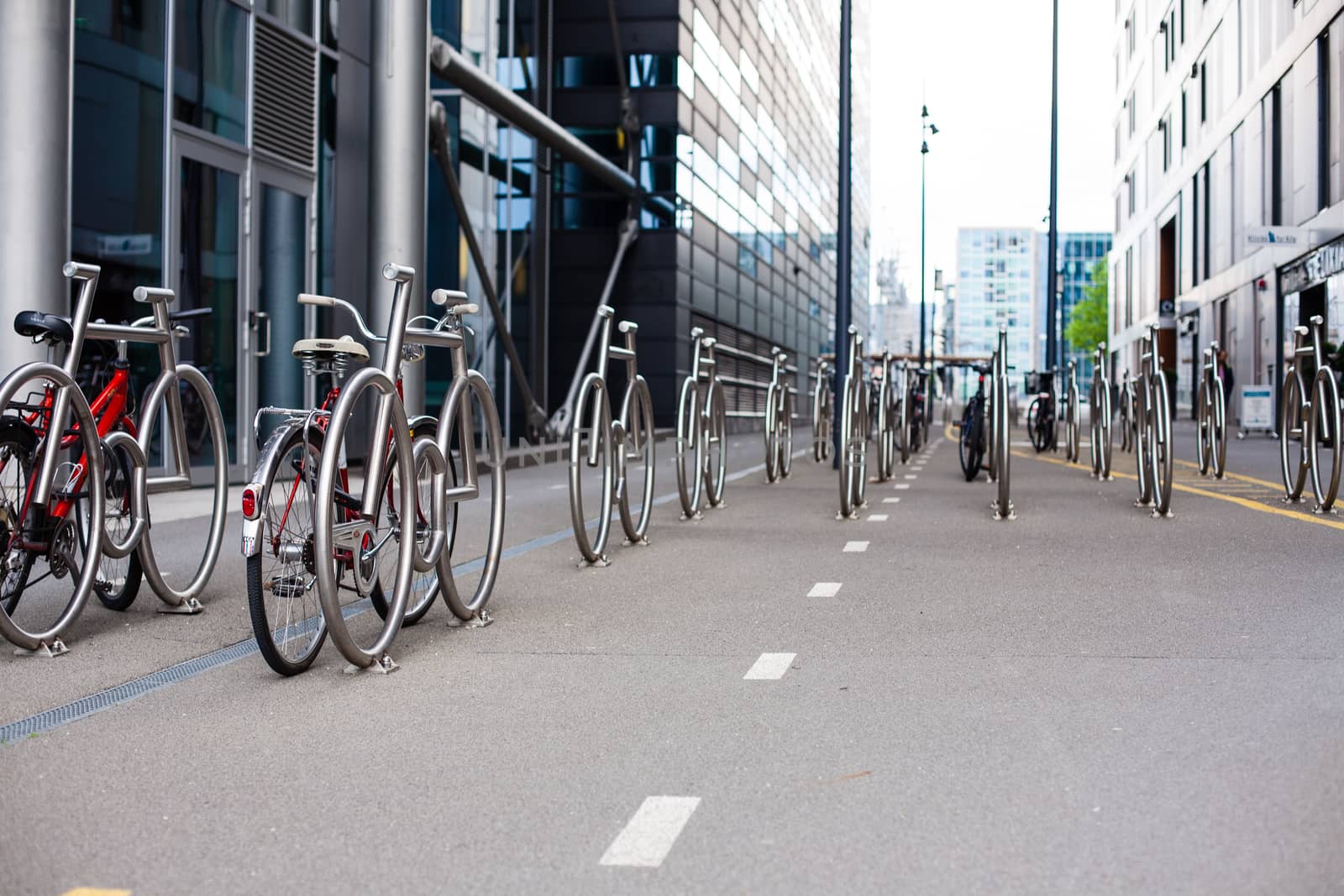 Outdoor Sculptures in Oslo Norway Bicycle Parking Yard Monument Background