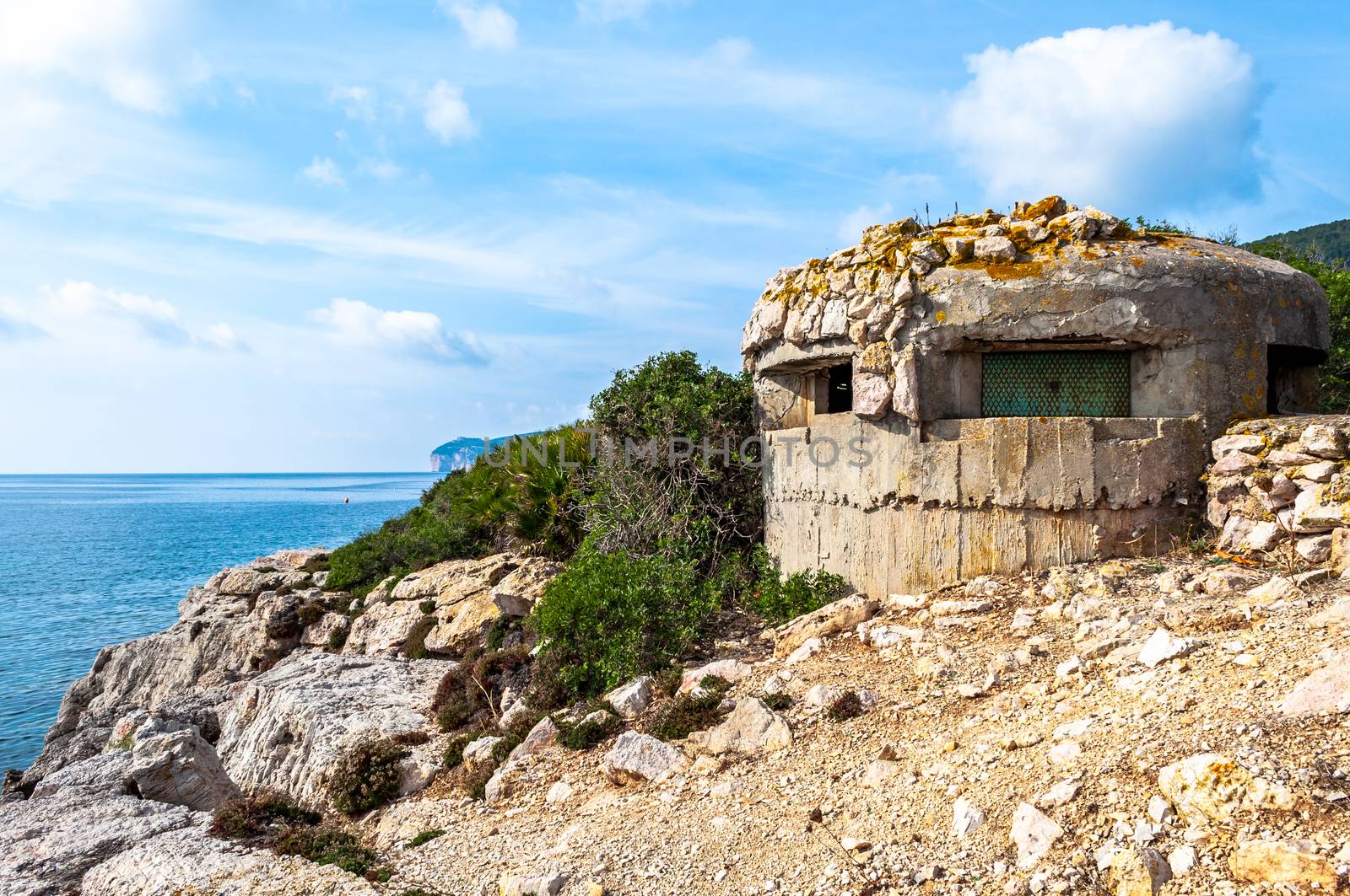 World war two bunker on the coast by replica