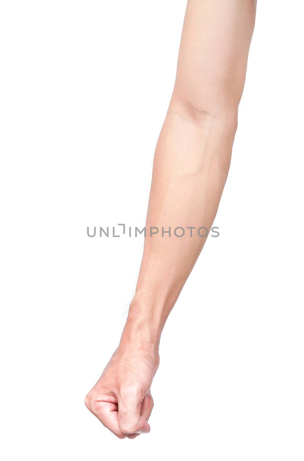 Man arm with blood veins on white background, health care and me by pt.pongsak@gmail.com