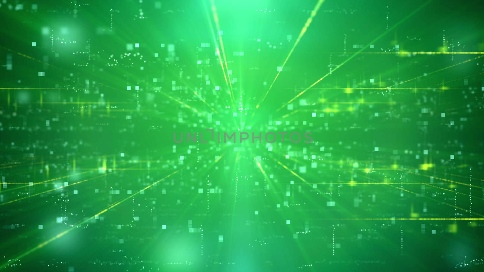 Nebula 3d illustration of a fantastic technology cyberspace way through a time portal with a grid of figures and plazma looking places, covered with hazy mists, spots and rays.