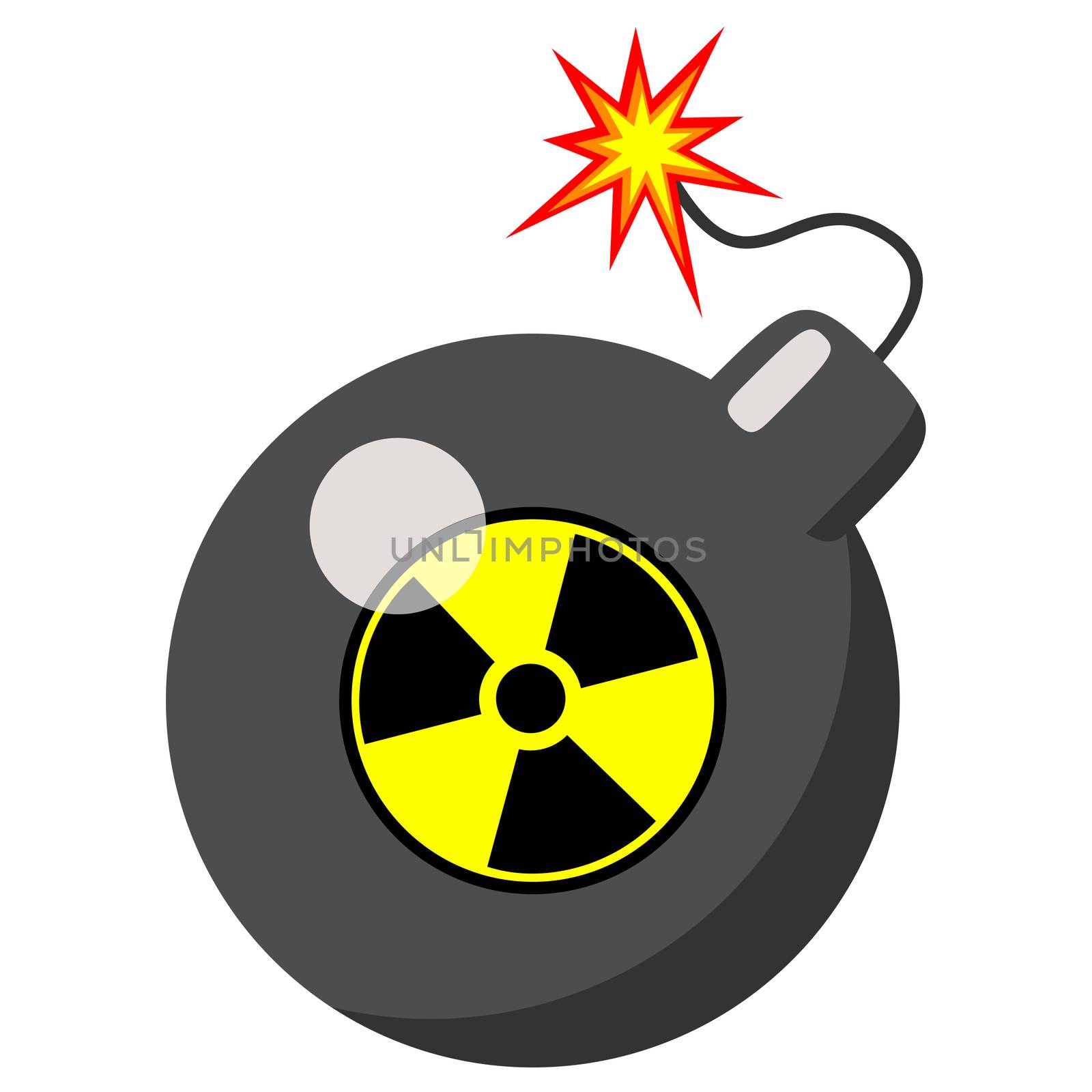 atomic bomb isolated on a white background. Vector Illustration
