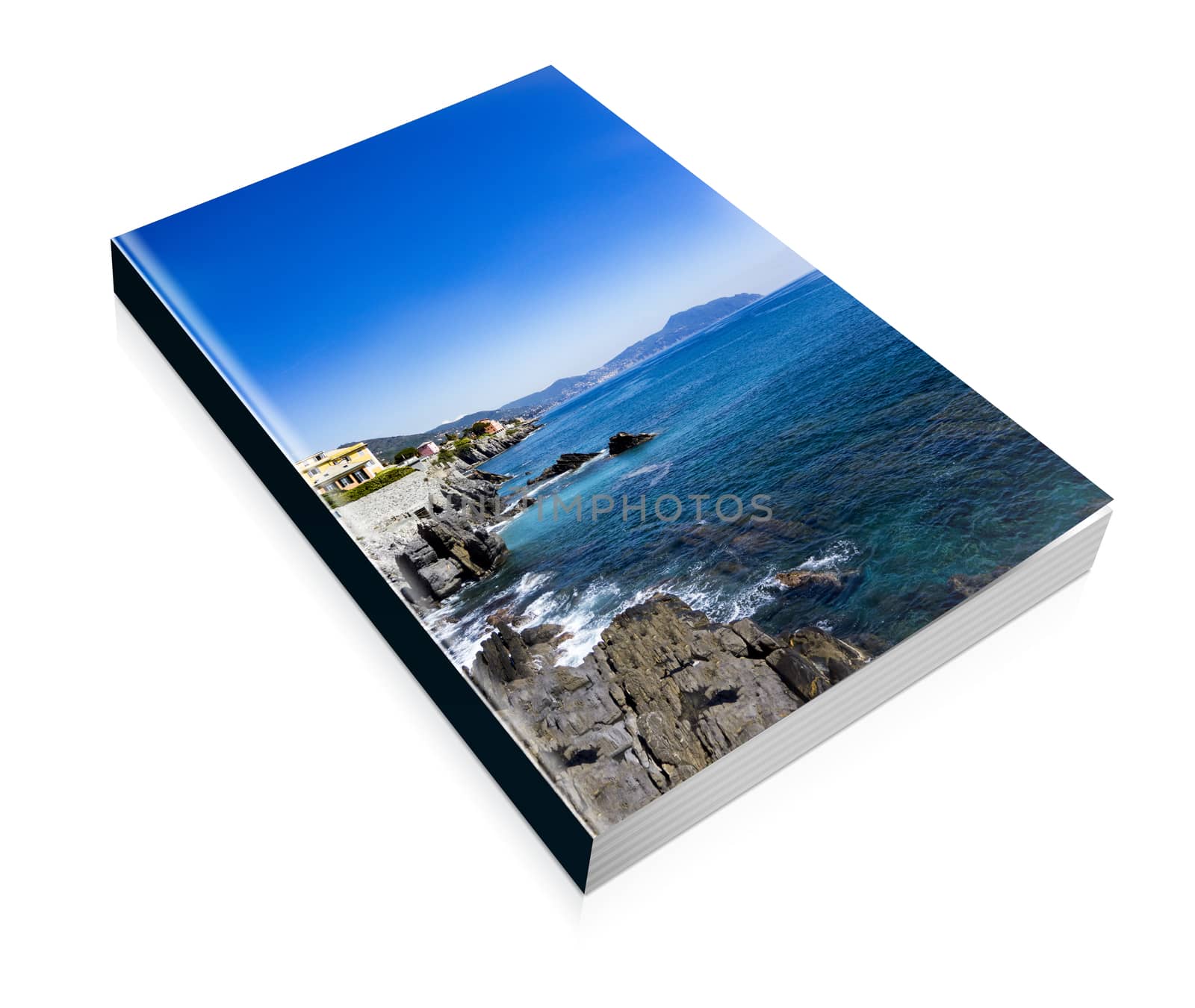 book of rocky coast of Nervi in Genoa in Liguria