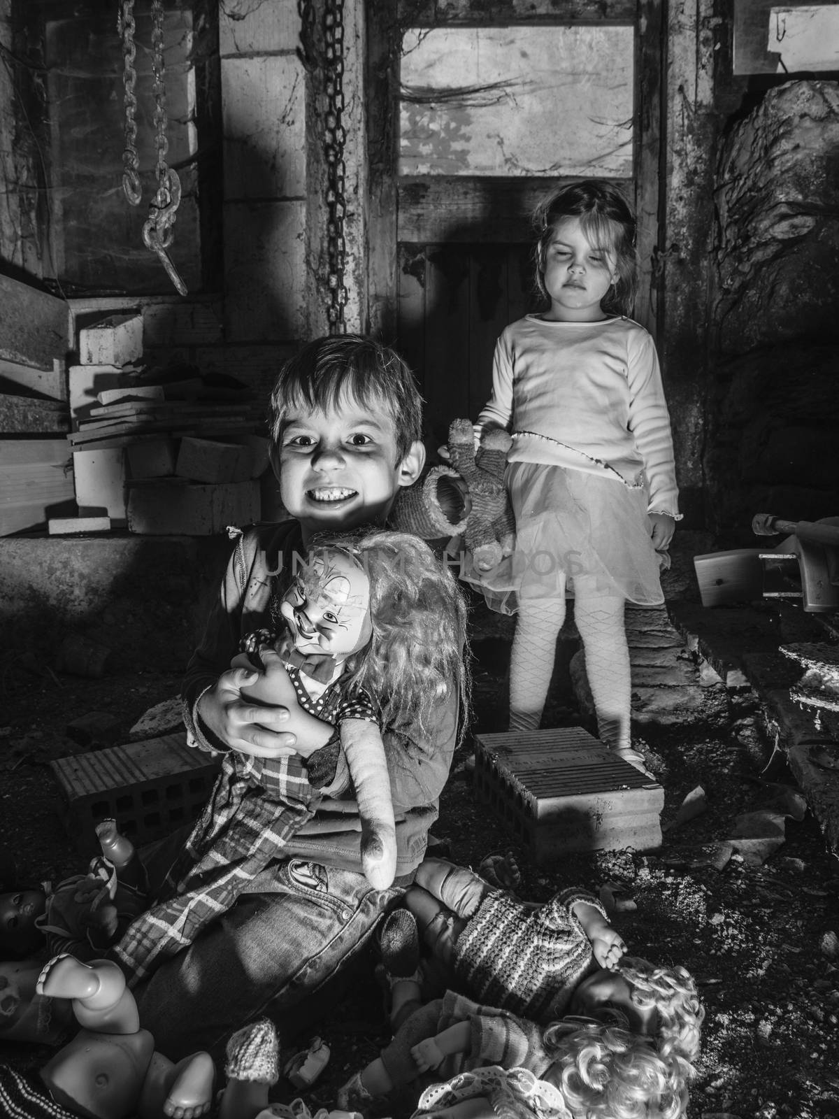 Creepy kids and scary dolls in the barn by sumners