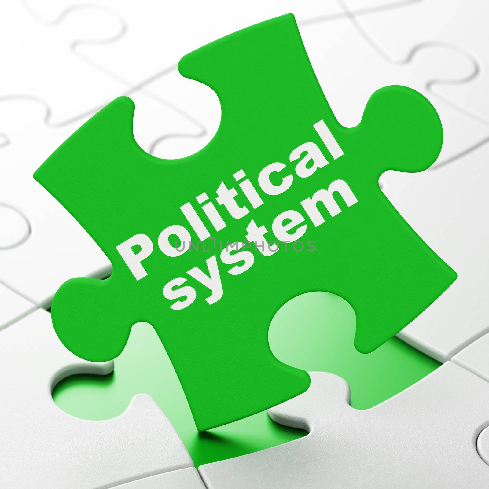 Politics concept: Political System on puzzle background by maxkabakov