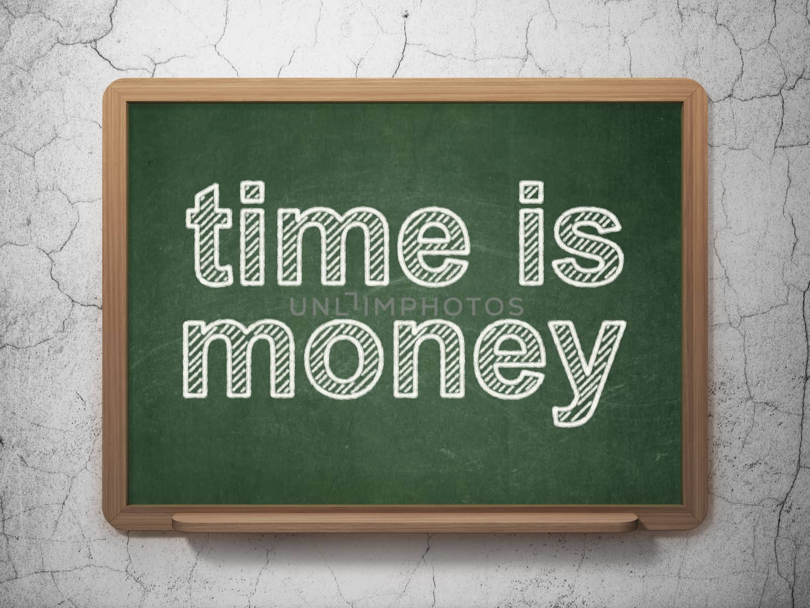 Business concept: Time is Money on chalkboard background by maxkabakov