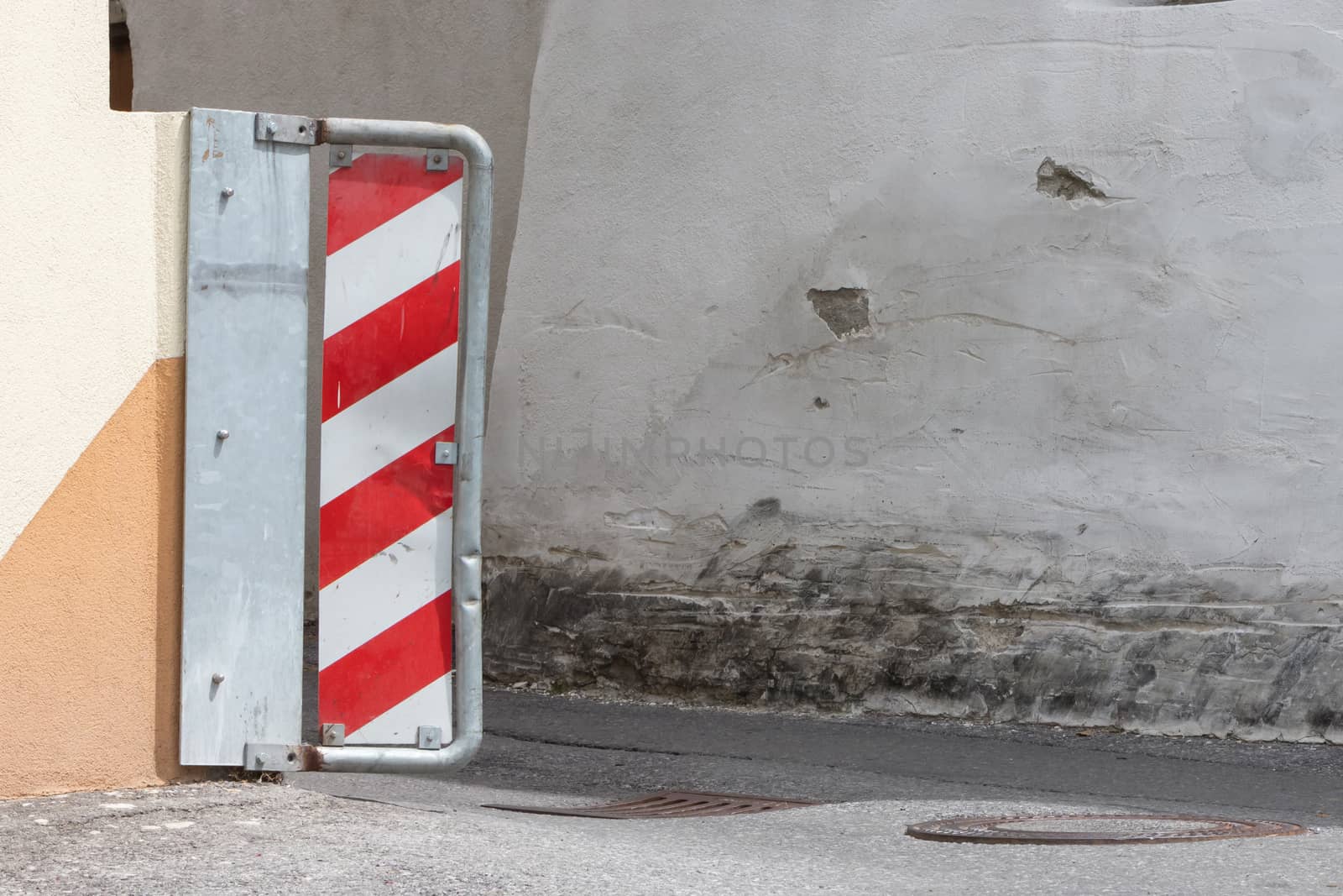 Traffic sign on a corner - Selective focus