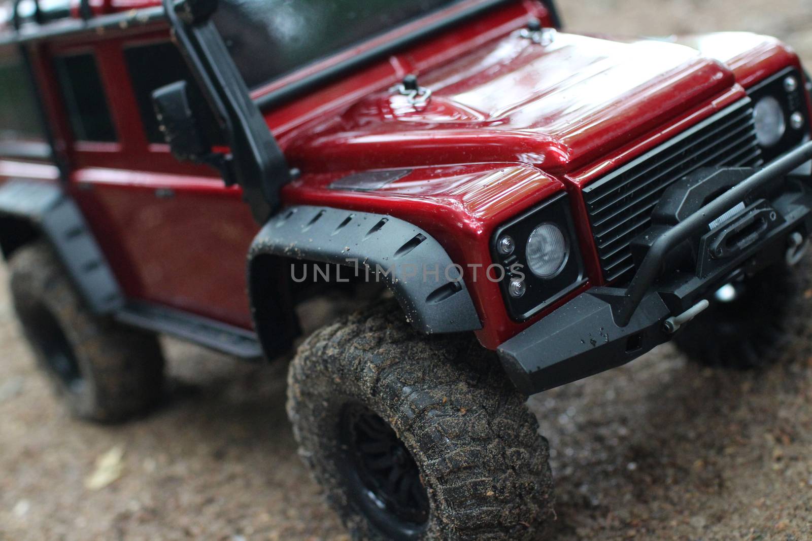 red off-road vehicle, radio controlled car