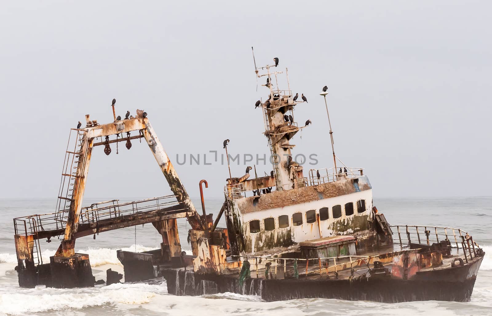 The shipwreck of the Zeila near Henties Bay on the Skeleton Coast of Namibia