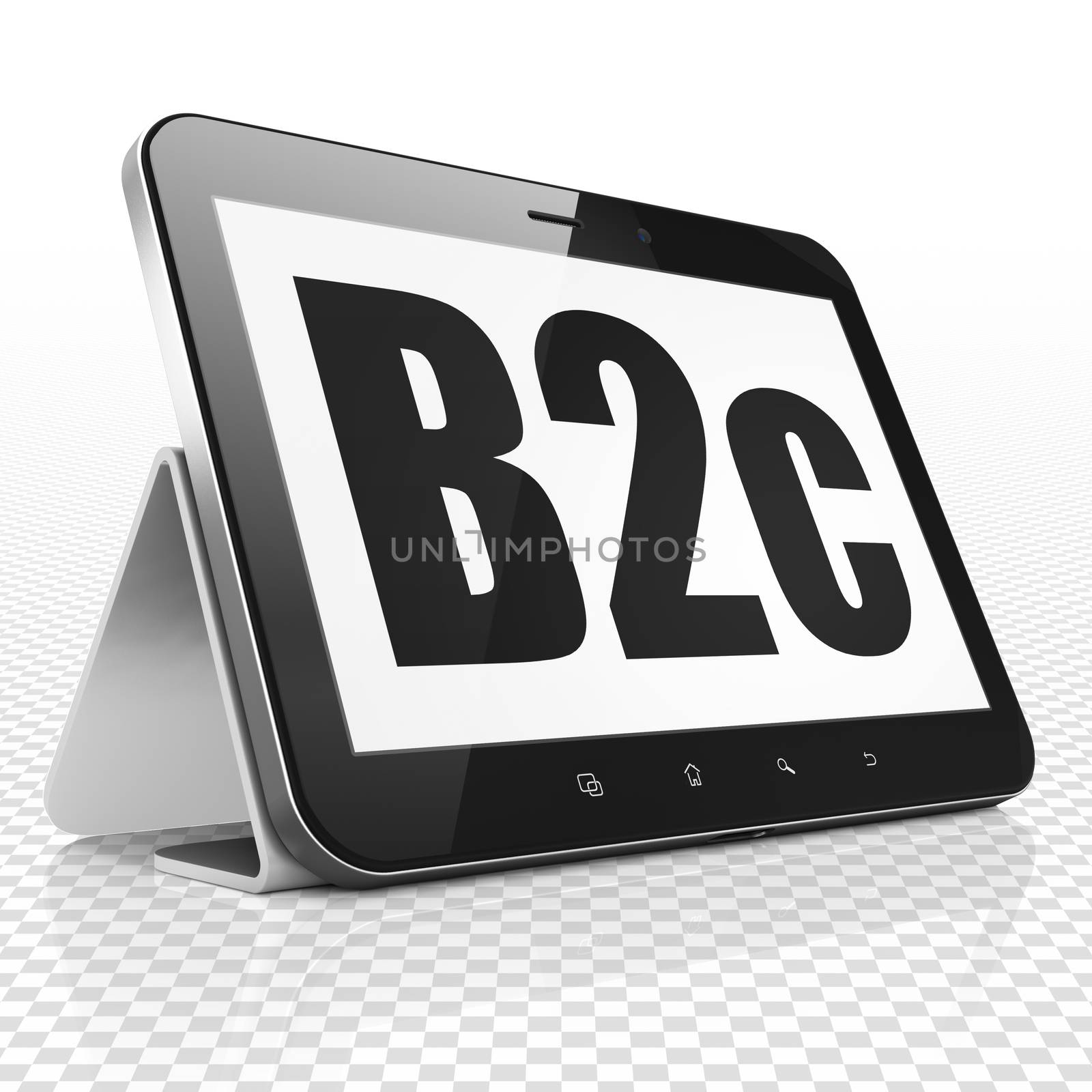 Business concept: Tablet Computer with B2c on display by maxkabakov