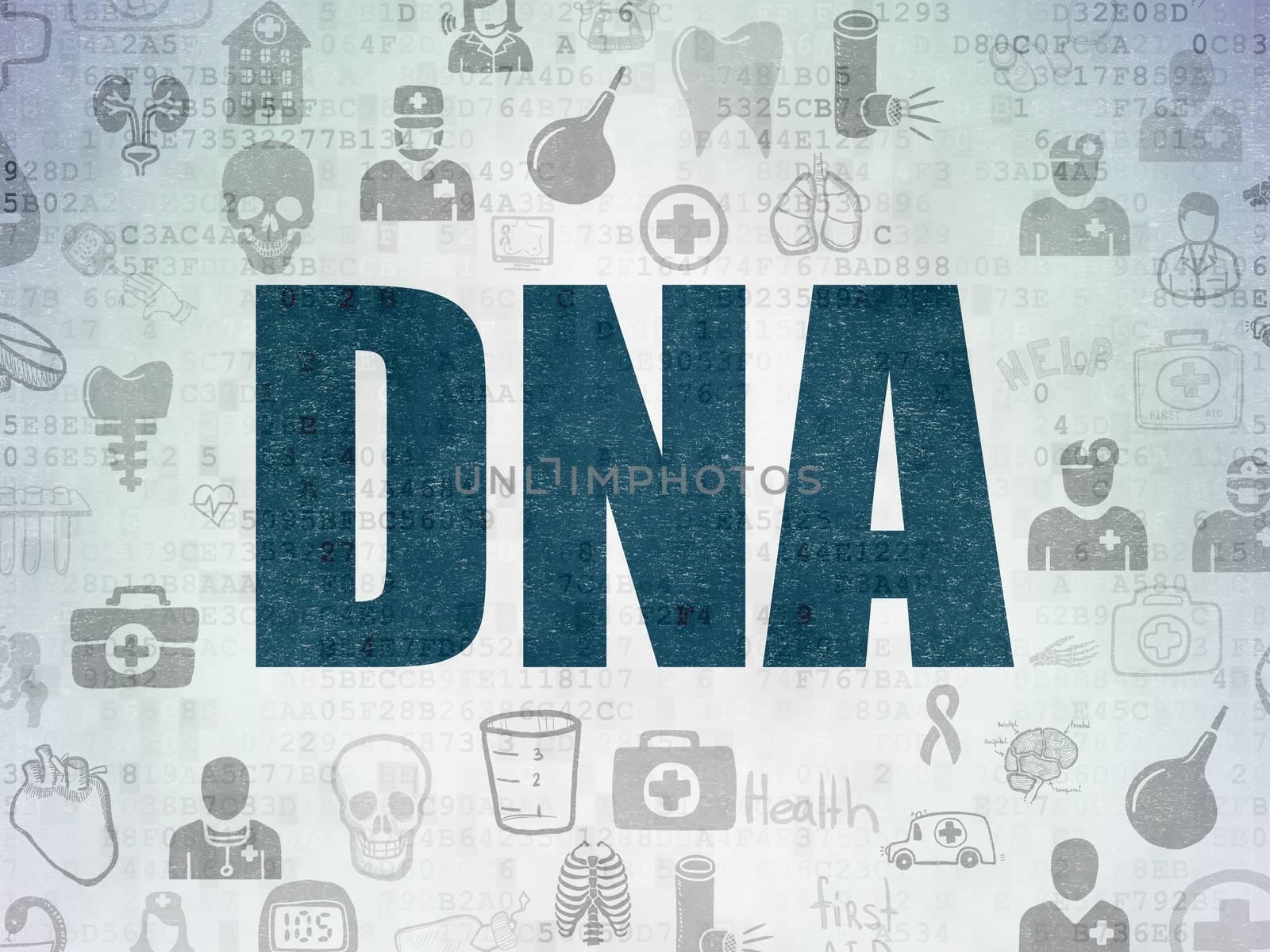 Healthcare concept: DNA on Digital Data Paper background by maxkabakov