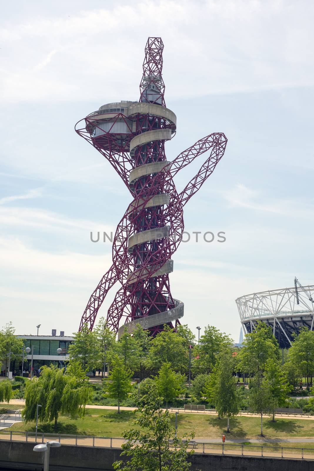 the arcelormittal globe sculpture in stratford east london