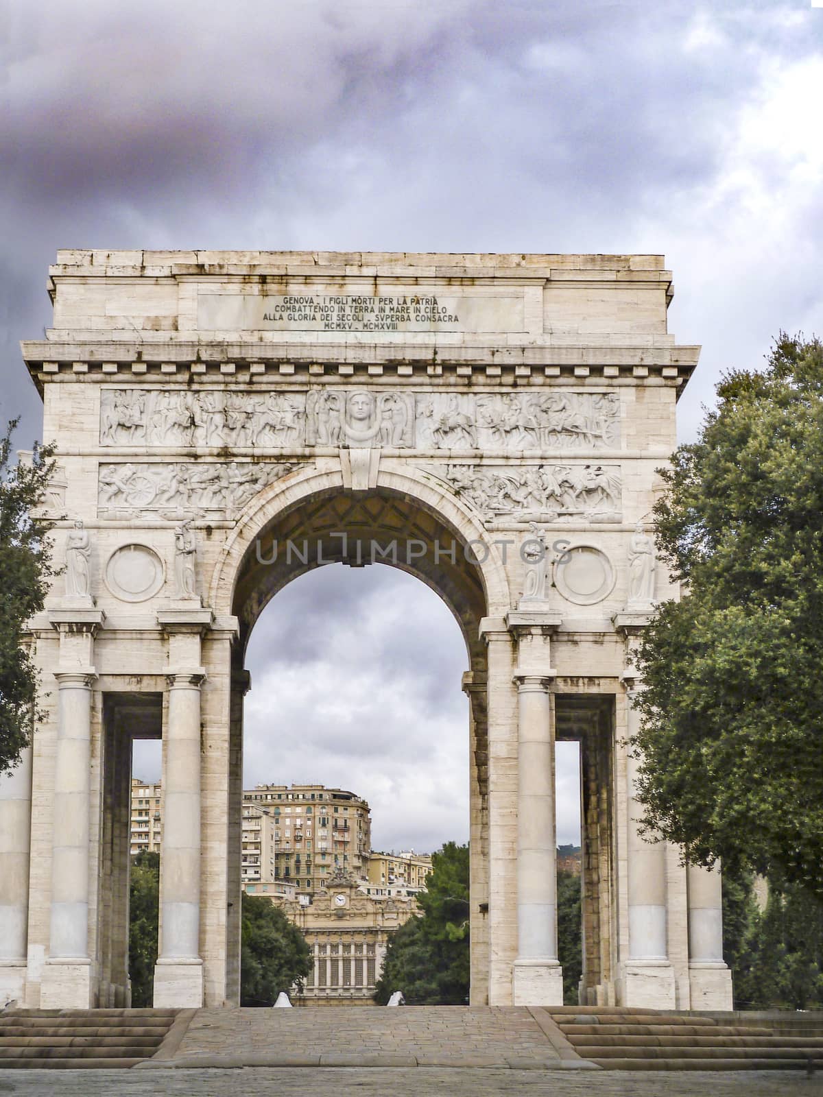 Arc of victory at Genova in Liguria