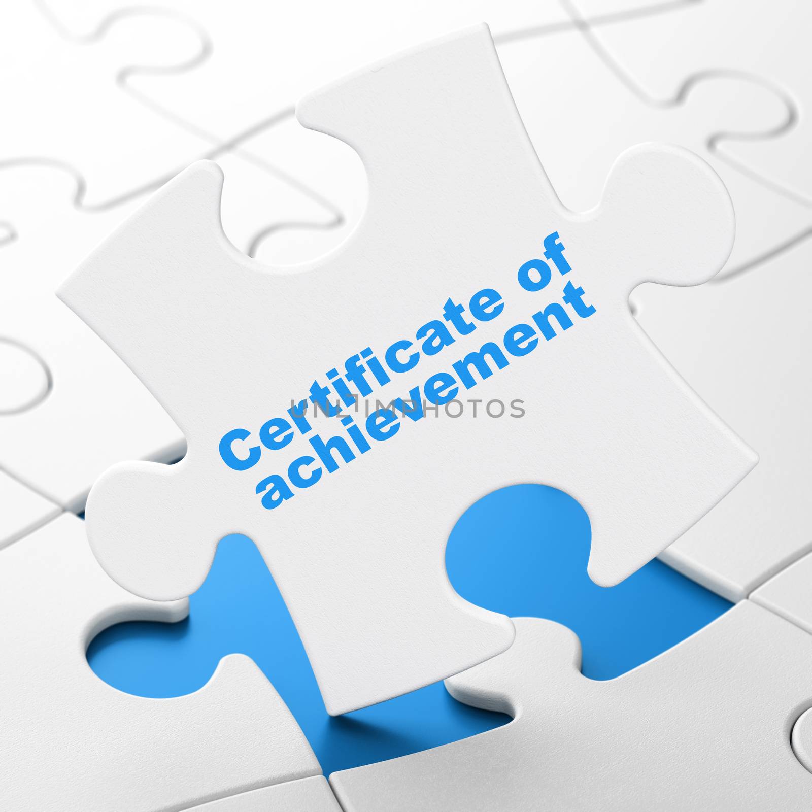 Studying concept: Certificate of Achievement on puzzle background by maxkabakov