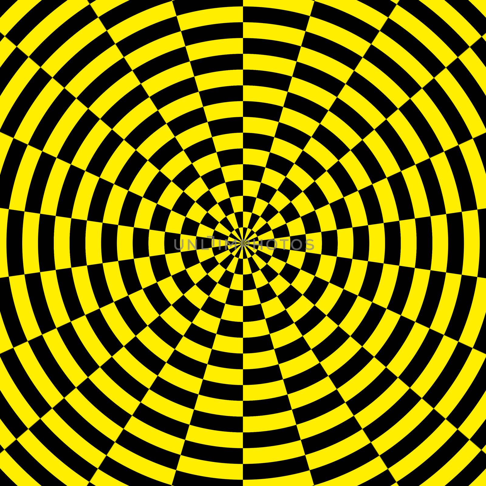 2d illustration of a yellow and black radial background