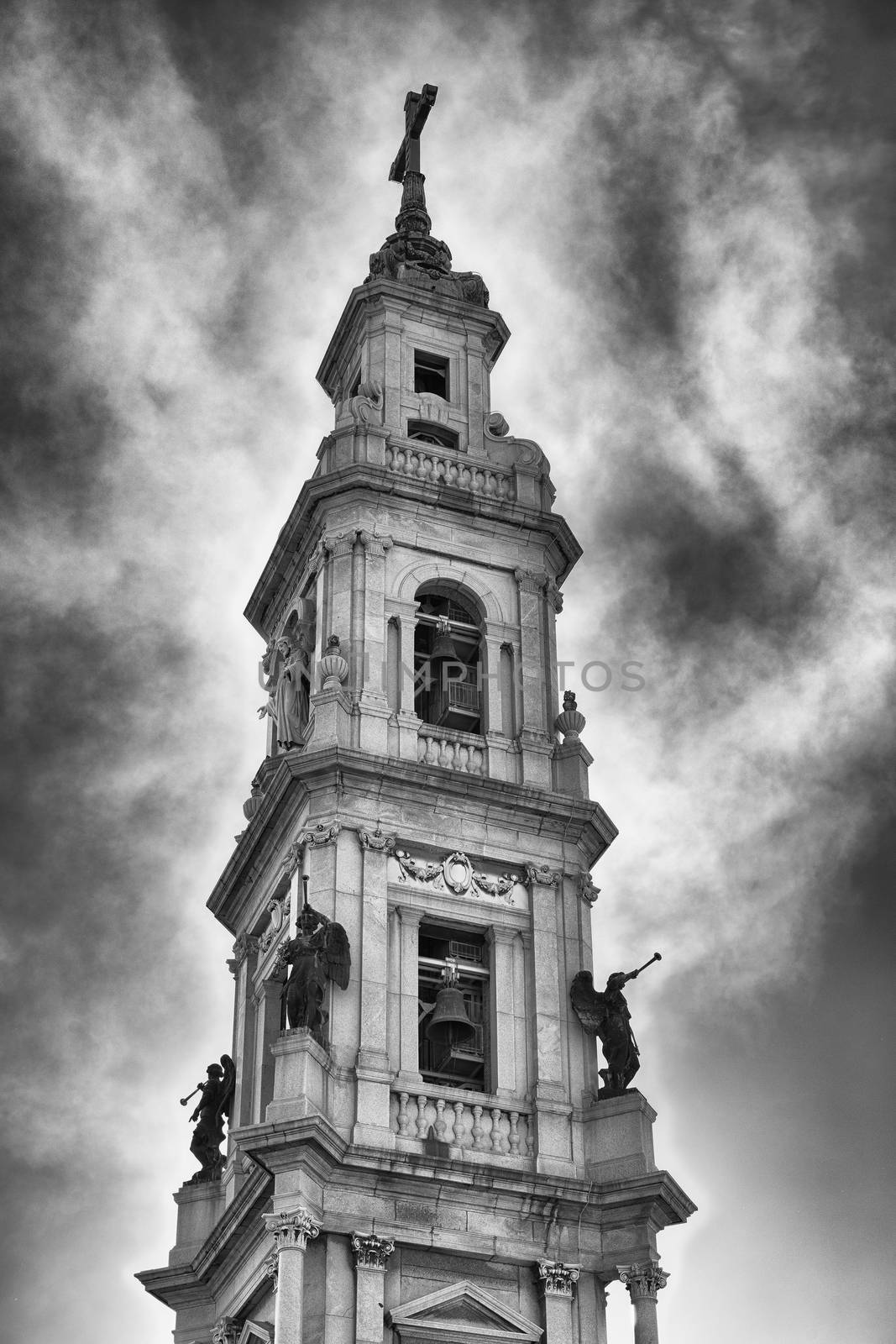 Bell tower of The Shrine of Our Lady of the Rosary of Pompei, Italy