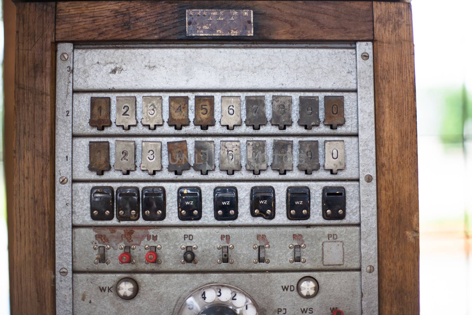 Old analog telephone station. Part of equipment