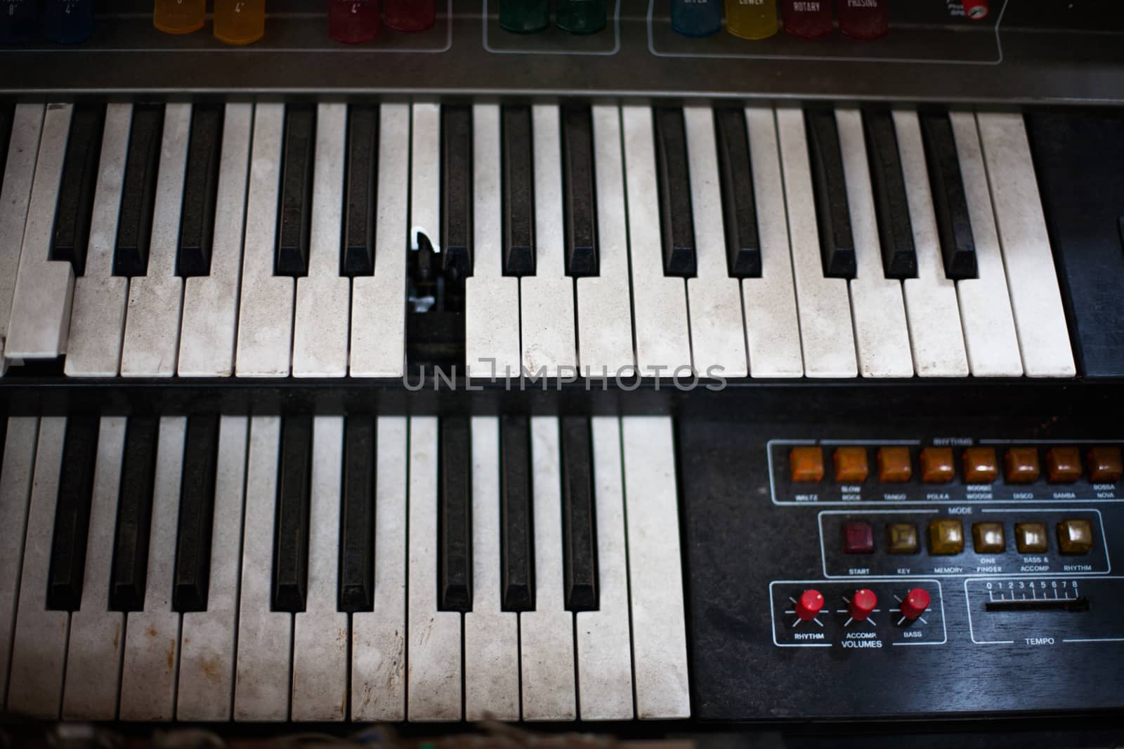 Old retro unnecessary faulty musical synthesizer by Softulka