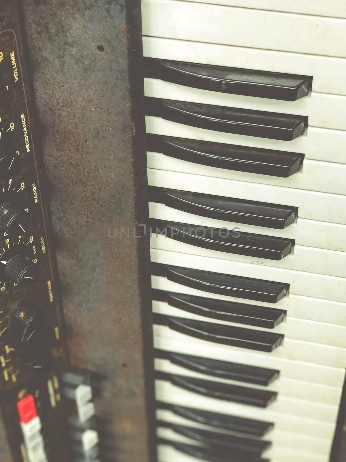Old retro unnecessary faulty musical synthesizer by Softulka