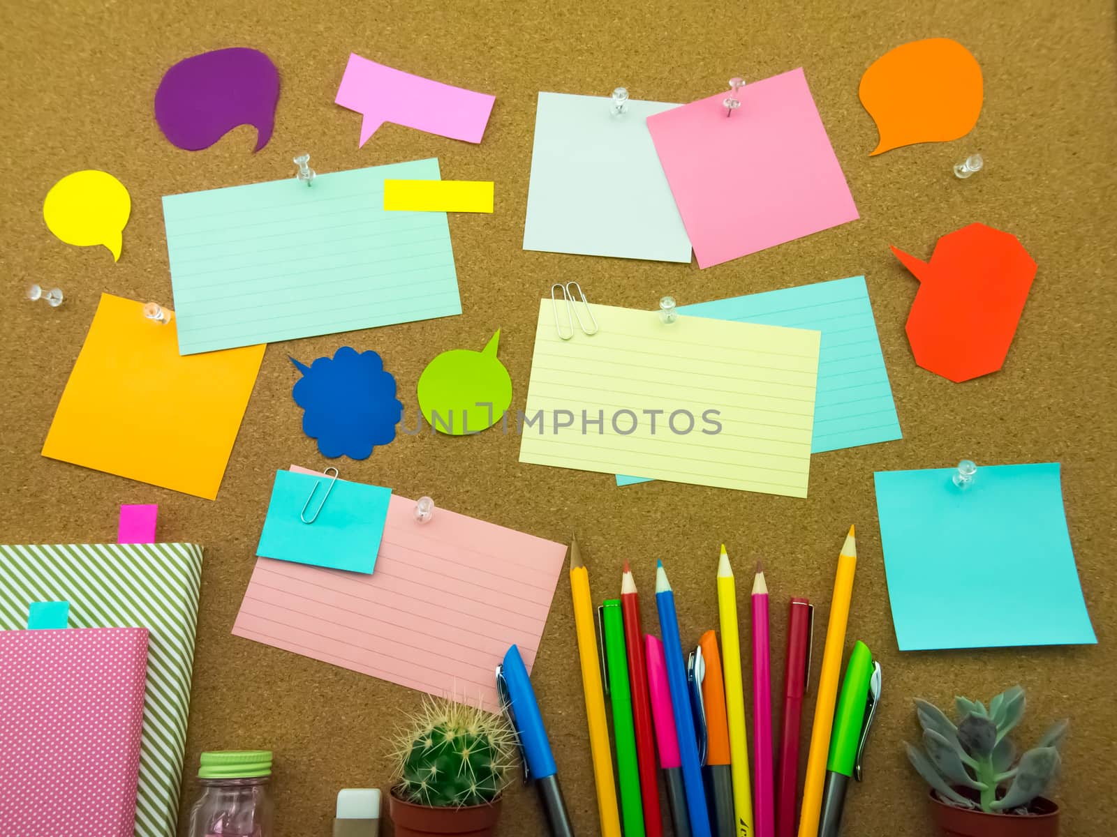 Colorful balloons and bubbles; you can write words on it.