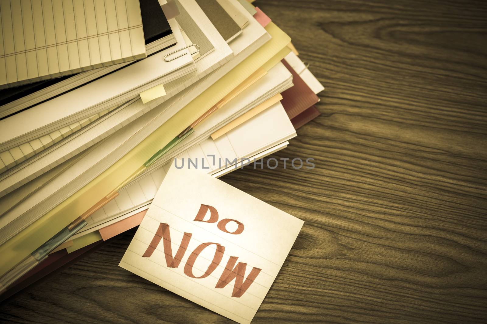 Do Now; The Pile of Business Documents on the Desk